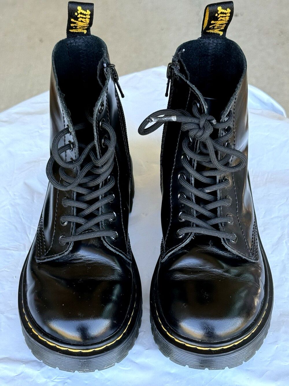 Dr Martens 1460 Pascal Bex J Kids US 2 Black Leather Platform Combat Boots